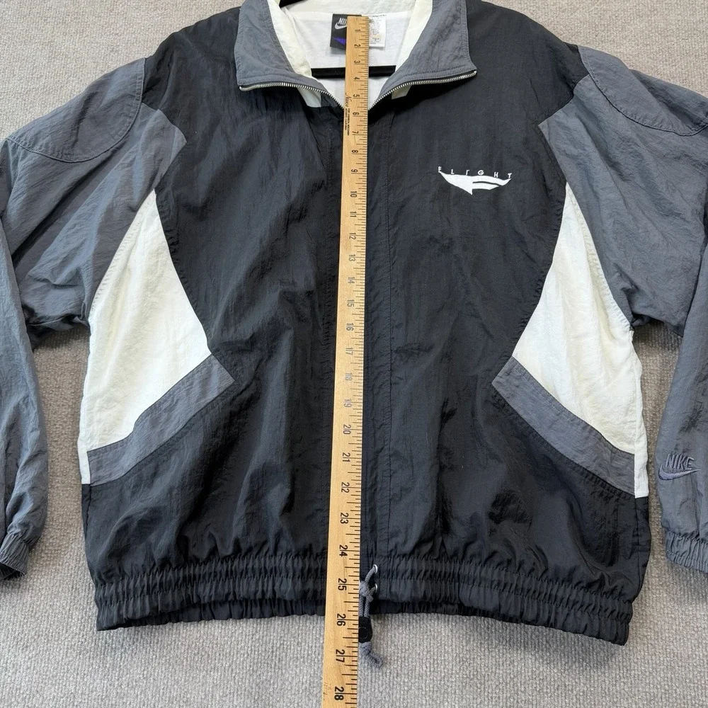Vintage Nike Flight Windbreaker Track Jacket Men's Size Large Gray Black White